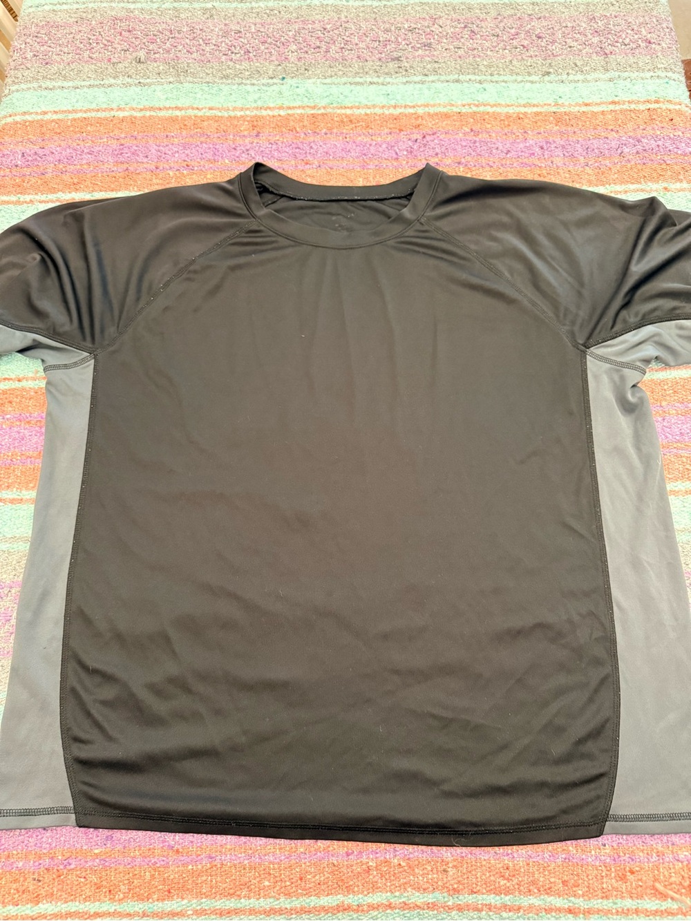 Kami Black Gray Short Sleeve Rash Guard Swim Shirt Plus Size 1X UPF